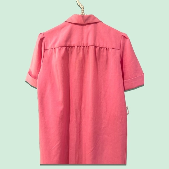 VINTAGE 60s Mod Schrader dress szXS/S Petites midi dress Barbie linen minimalist - Picture 3 of 11